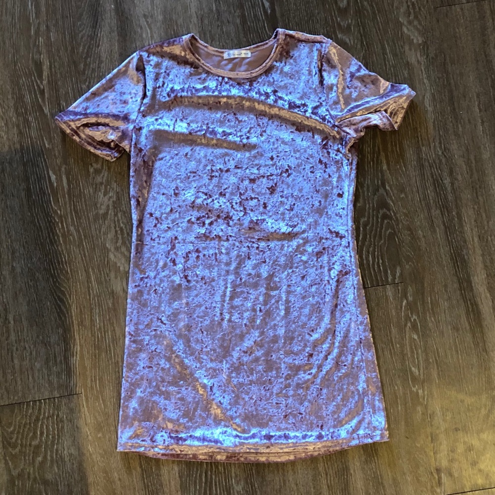 Crushed velvet mini dress